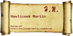 Havlicsek Martin névjegykártya
